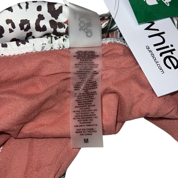 NEW Quint Soul Floral Leopard Mid Rise Lilly Cinched Bikini Bottoms Womens Sz M - Picture 3 of 6